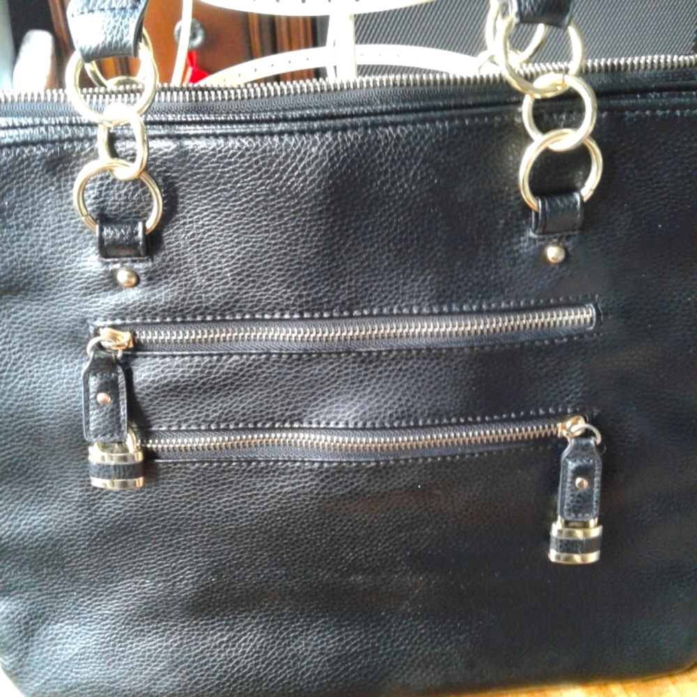 Charming Charlie Black Tote with Silver Accents